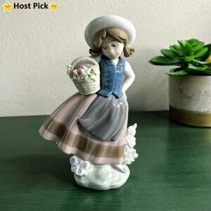 Vtg Lladro Figurine “Linda Con Cesta” #5221 Girl w/ Basket – Retired, Boxed EUC